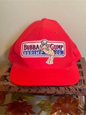 Vintage Bubba Gump Shrimp Co Red Snapback Hat Forrest Gump Movie Promo ABC Cap